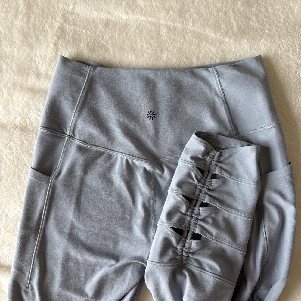 Athleta Leggings Womens M Blue Cobra Tight Compression Pull On Athleisure Gym